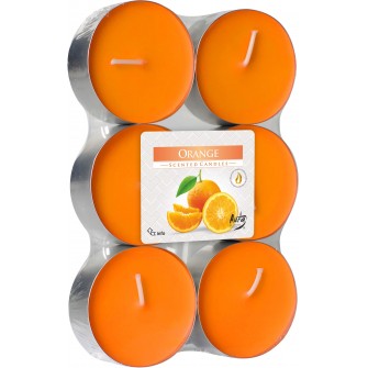 Podgrzewacze zapachowe Tealight Maxi POMARAŃCZA 6 szt Bispol p35-6-63
