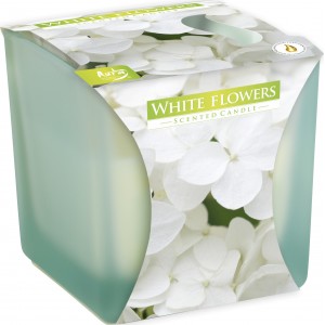 Świeca zapachowa w szkle matowym "Białe kwiaty"