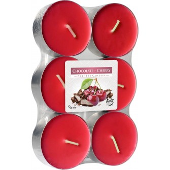 Podgrzewacze zapachowe Tealight Maxi CZEKOLADA-WIŚNIA 6 szt Bispol p35-6-104