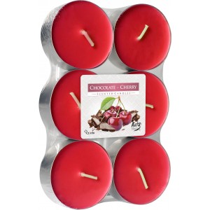 Podgrzewacze zapachowe Tealight Maxi CZEKOLADA-WIŚNIA 6 szt Bispol p35-6-104