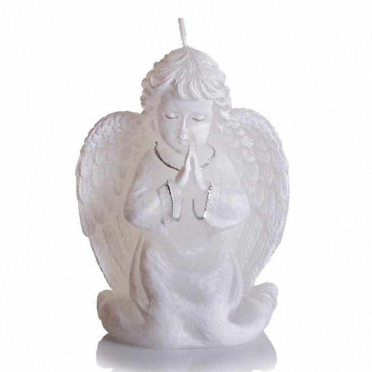 Świeca świąteczna Rafael Angel - ANGEL WINGS kolor biały - Bartek Candles 240 gram