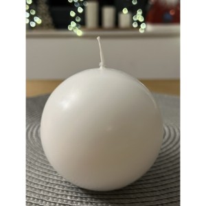 Świeca klasyczna - kula fi 100 mm biała - Bartek Candles foto4