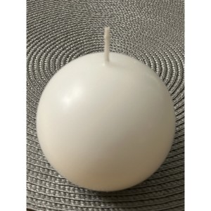 Świeca klasyczna - kula fi 100 mm biała - Bartek Candles foto1