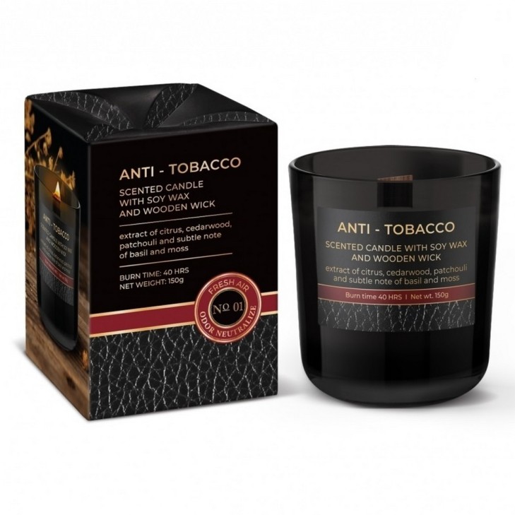 Świeca zapachowa ANTI TOBACO - neutralizująca zapachy - Bartek Candles foto1